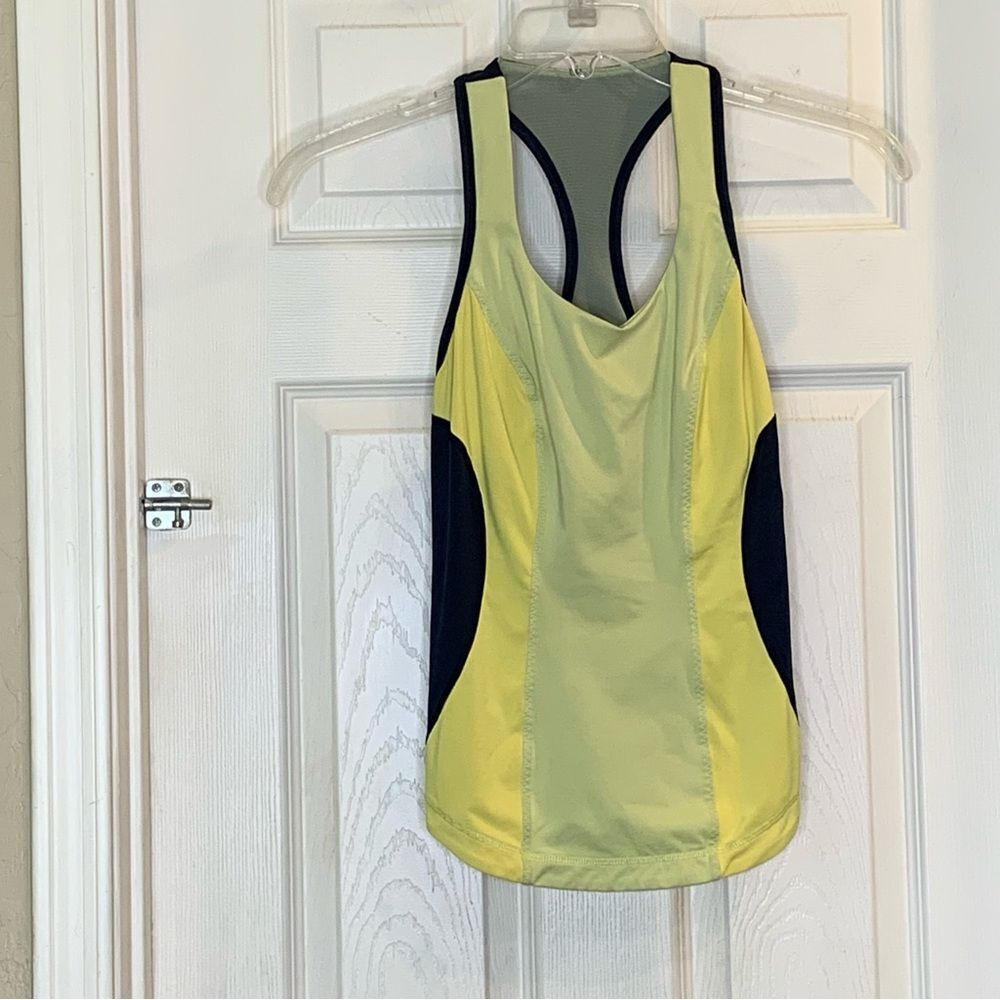 Lululemon Cardio Kick Tank Mellow Lemon / Burning Yellow / Inkwell Size 6